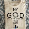God's Cross Ribbon Awareness - My god is stronger than diabetes