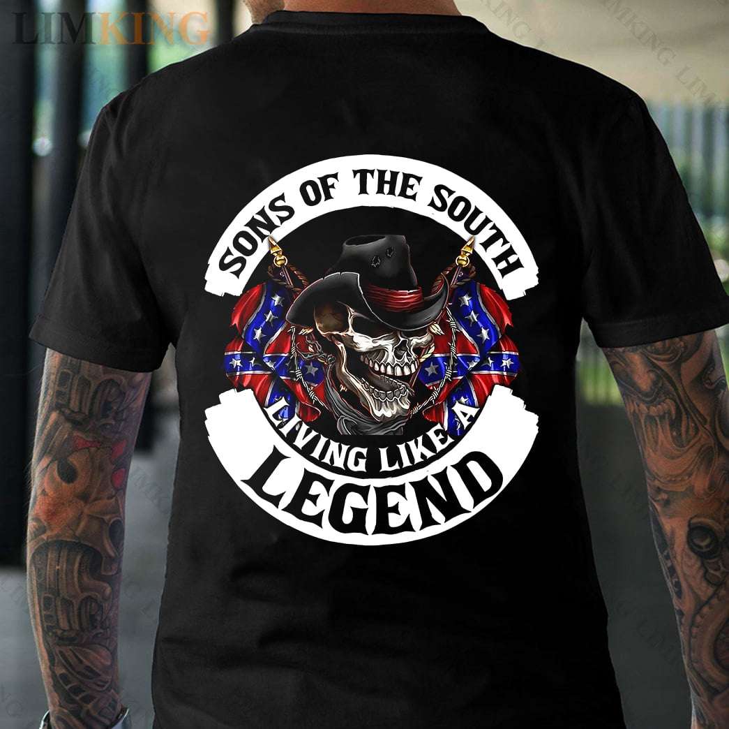 Skull Norwegian Flag - Sons of the south living like a legend