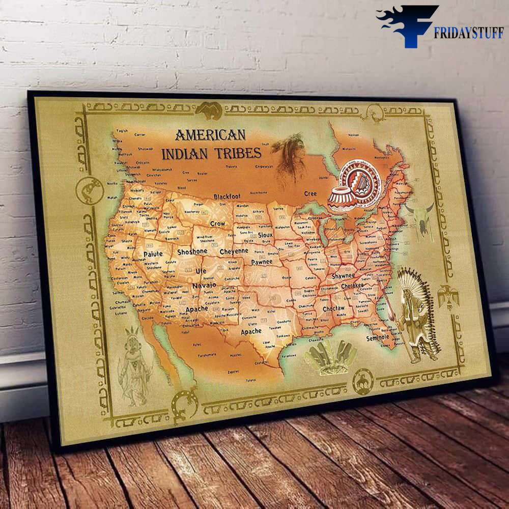 American Map - American Indian Tribes, Knowledge About America's History
