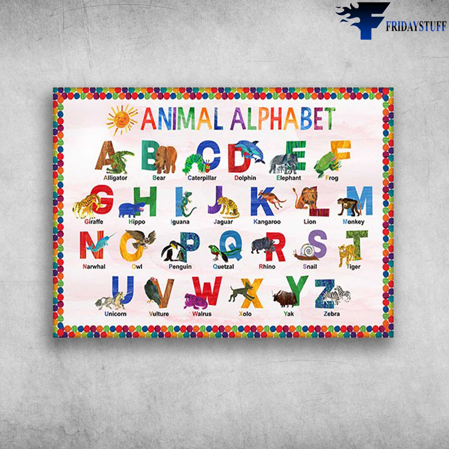 Animal Alphabet - Alligator, Bear, Caterpillar, Dolphin, Elephant, Frog