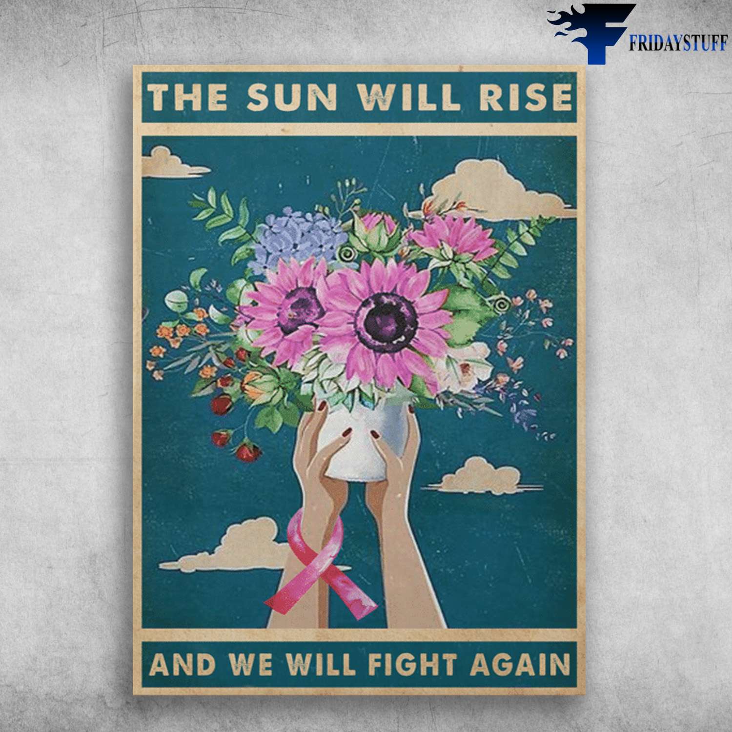 Awareness Ribbon Flower - The Sun Will Rise, And We Will Fight Again