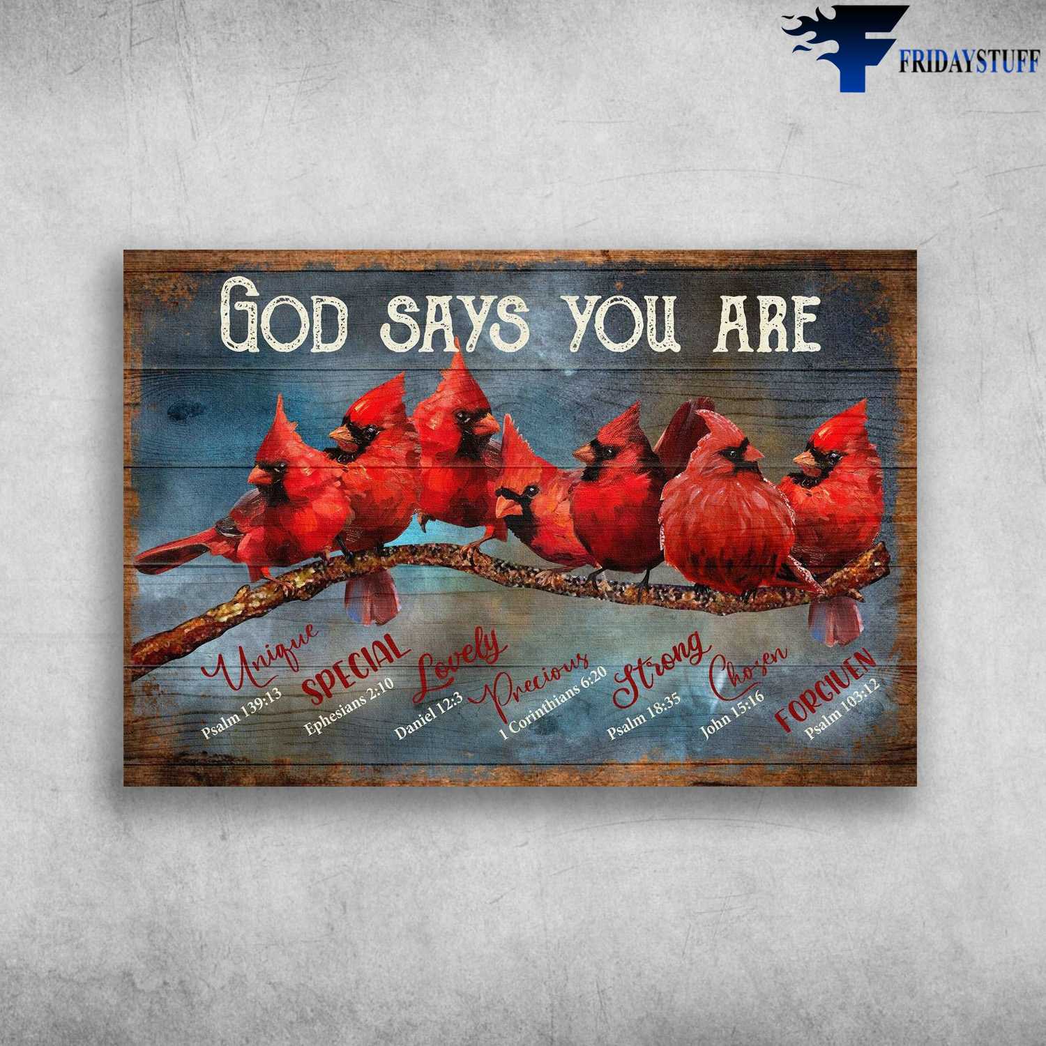 Cardinal Bird Canvas – God Says You Are Unique, Special, Lovely ...