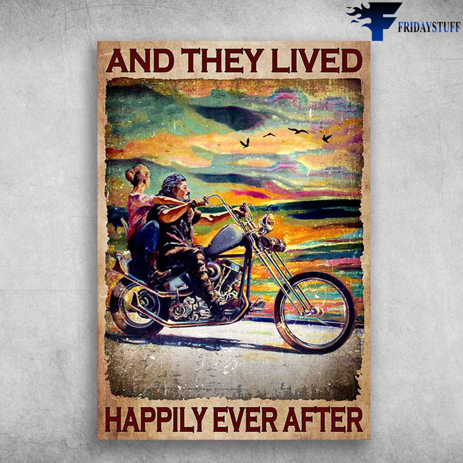 Couple Motorbike, Biker Lover - And They Lived, Happily Ever After