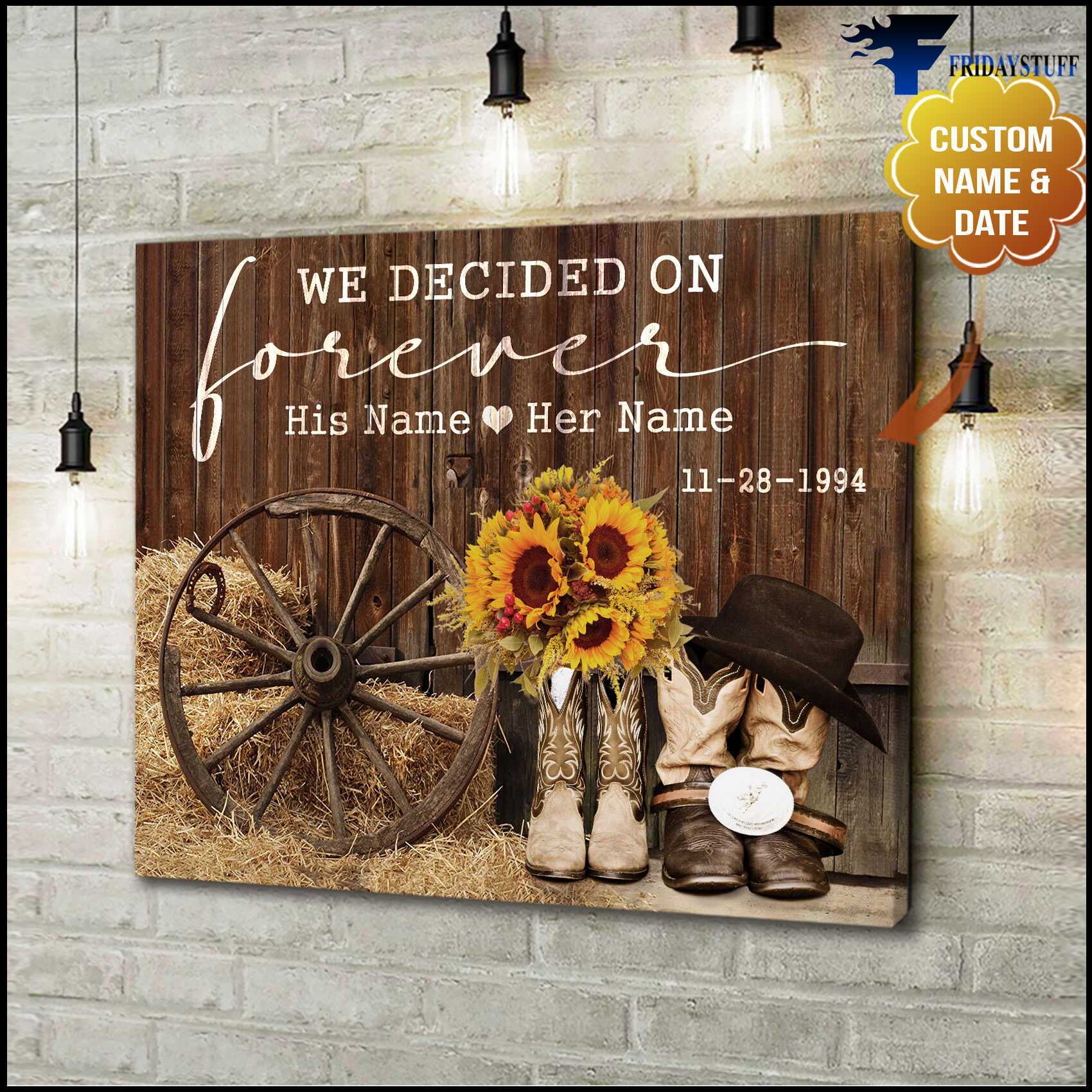 Cowboy Shoe Flower - We Decided On Forever