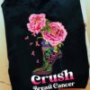 Crush breast cancer - Women high heel, floral high heal, breast cancer awareness