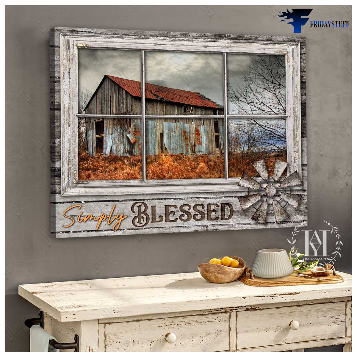Farmhouse Window - Simply Blessed