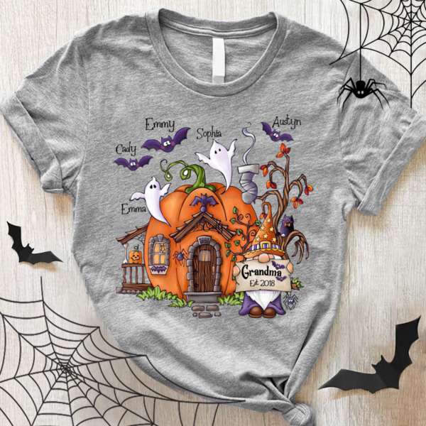 Garden gnome - Happy halloween, pumpkin house, halloween ghost decoration