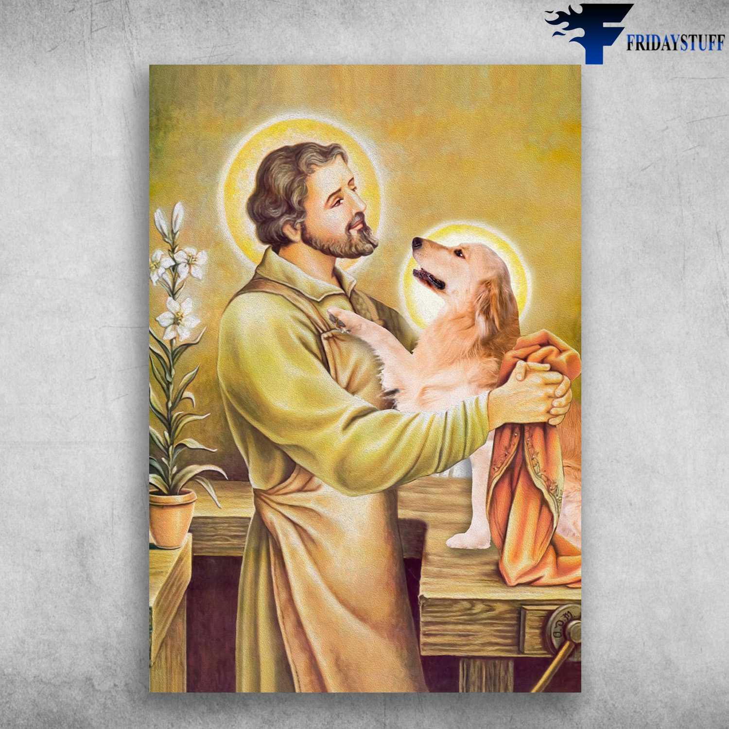 God And Golden Retriever - Jesus Dog Lover