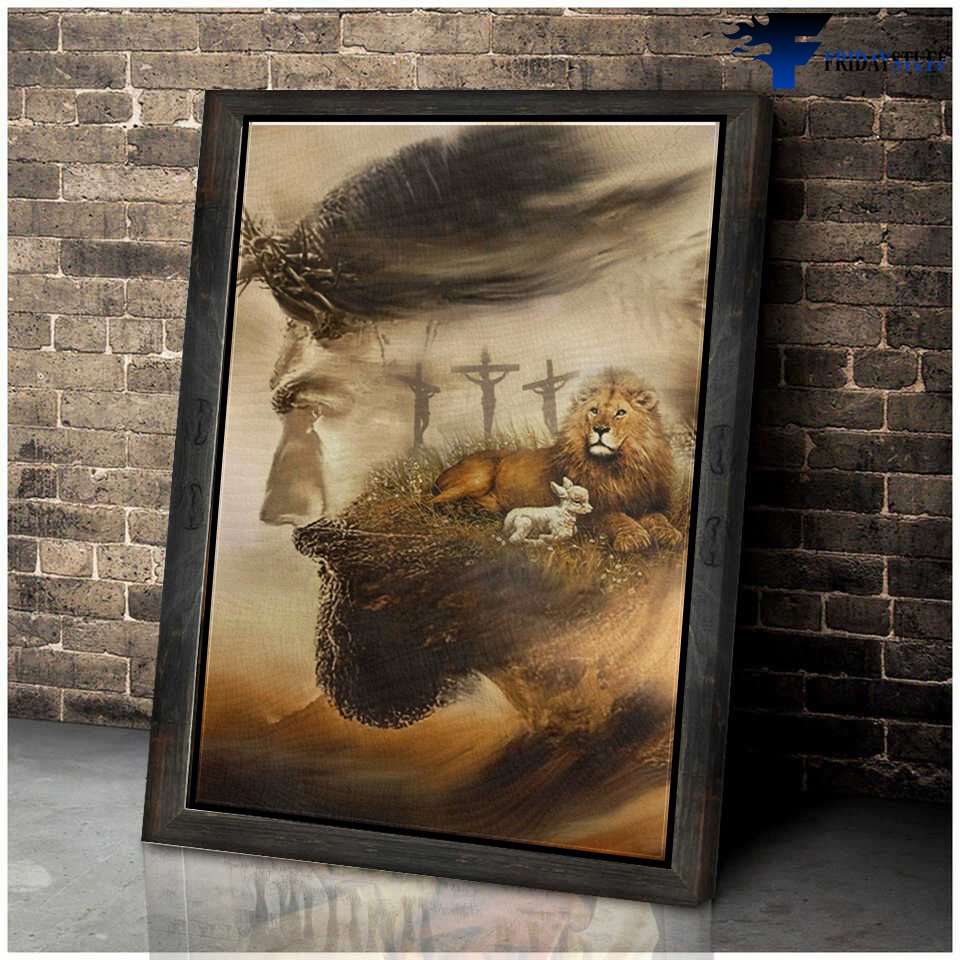 God Lion Poster, Lion And Lamb, Jesus Cross