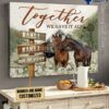 Horse Couple, Farmhouse Flower field - Together We Have It All
