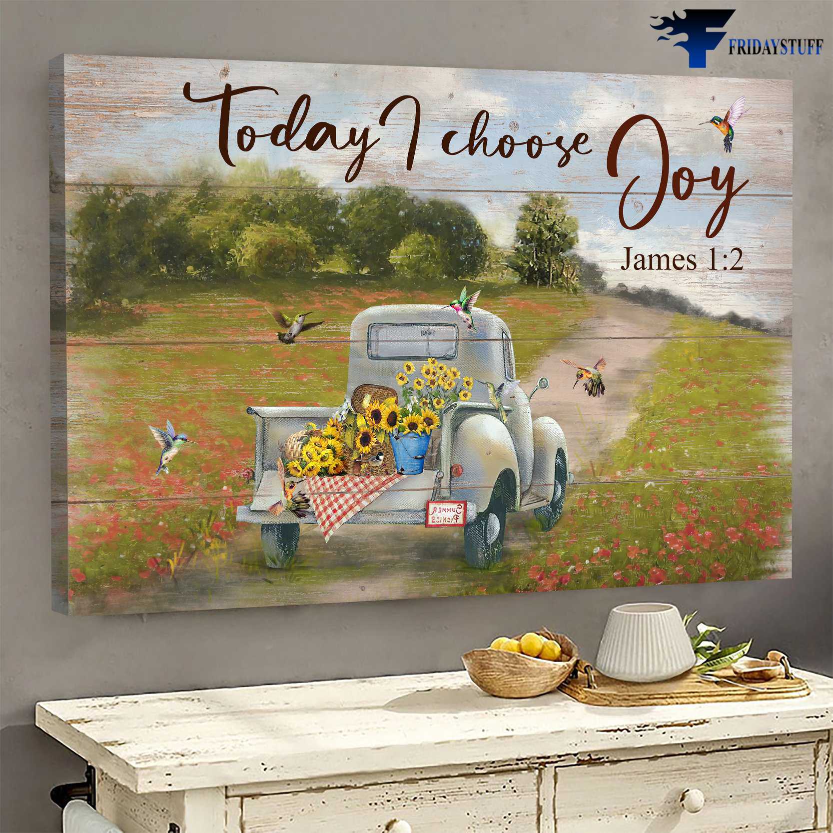 Hummingbird Sunflower Today I Choose Joy James Poster No Frame 
