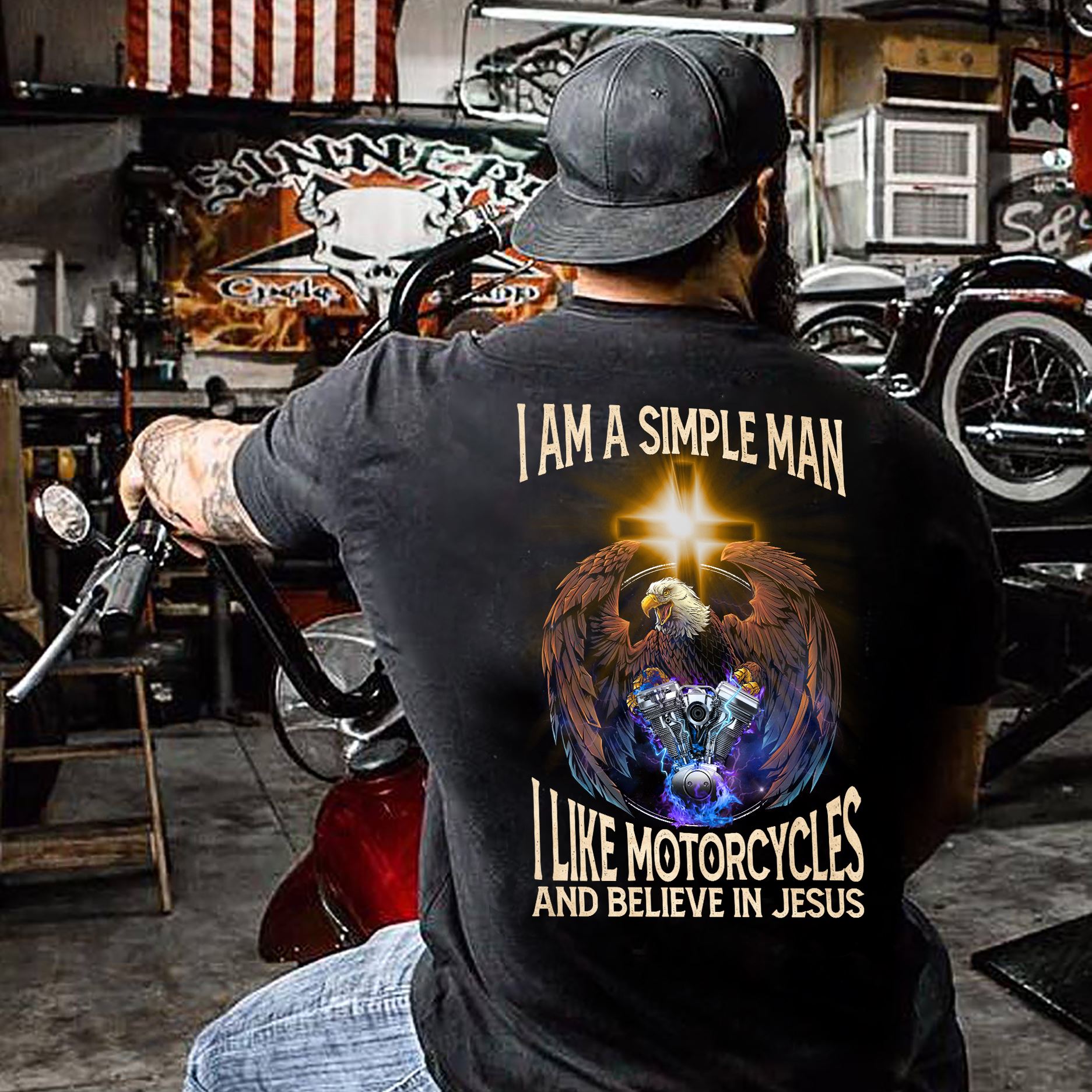 I am a simple man I like motorcycles and believe in Jesus - Jesus and motorcycles