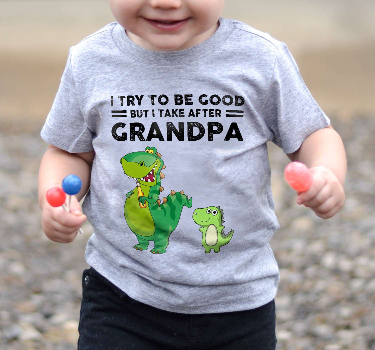 I try to be good but i take after grandpa - Dinosaur grandpa, grandpa and grandchildren