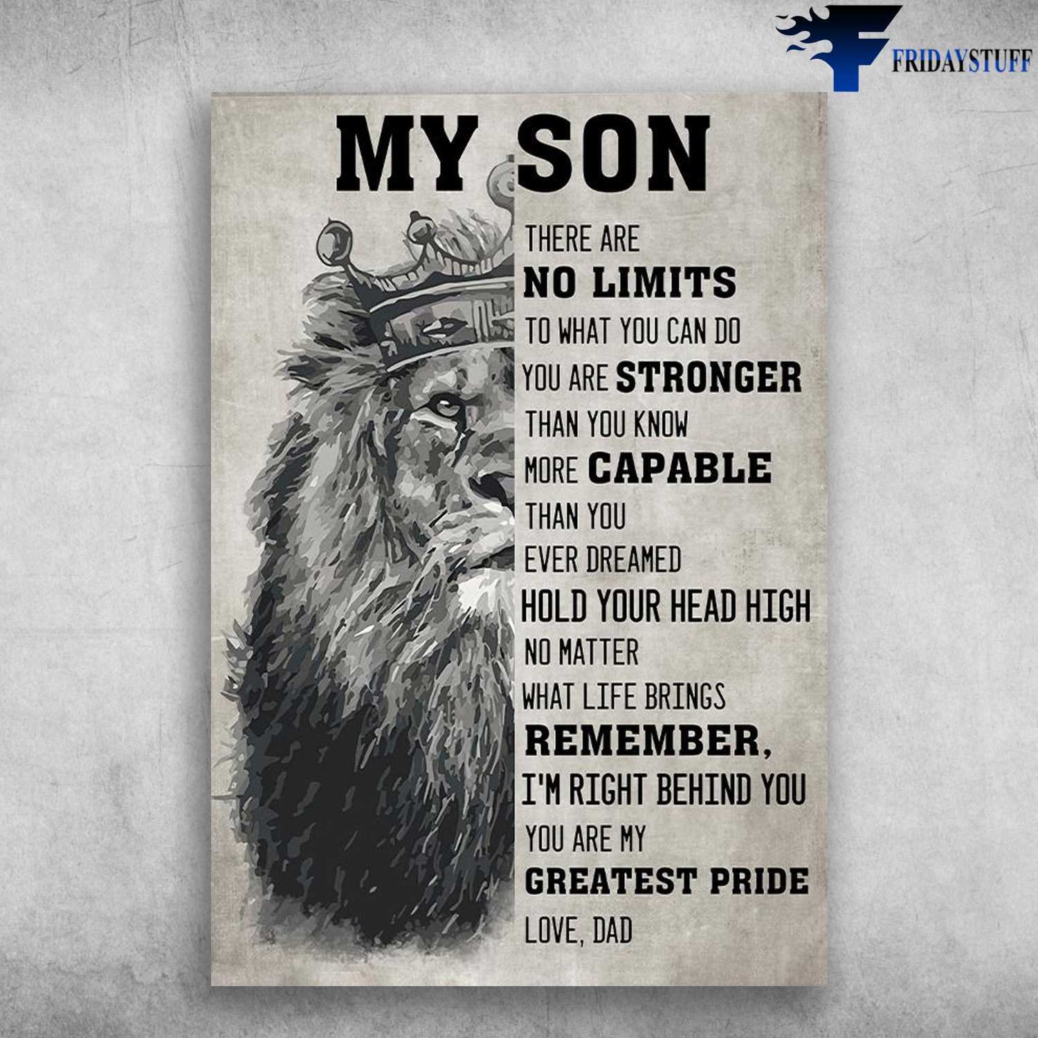Lion King - My Son, There Are No Limits, To What You Can Do, You Are Stronger, Than You Know, More Capable Than You, Ever Dreamed, Hold Your Head High