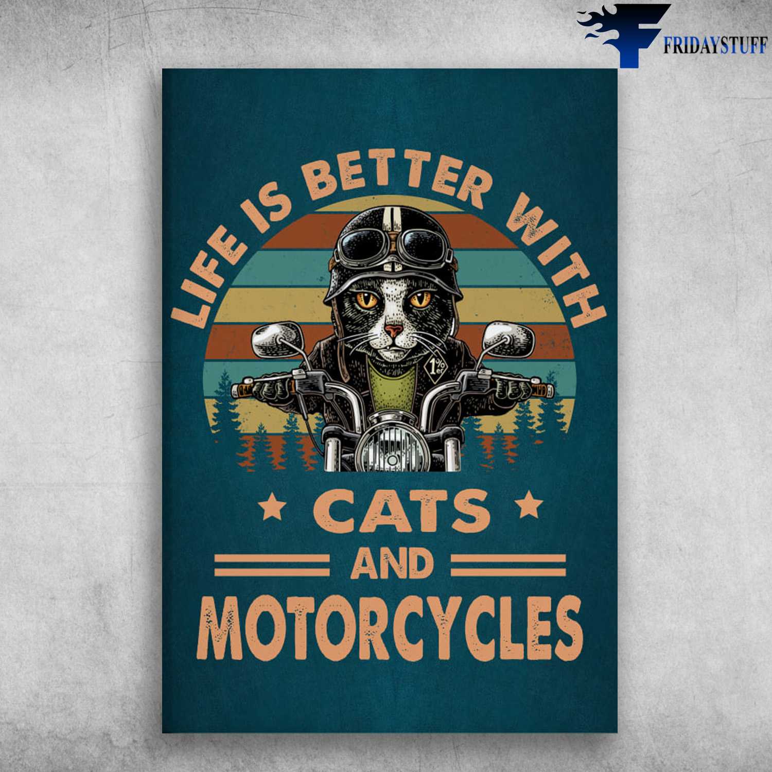 Motorcycle Cat, Black Cat Riding - Life Is Better With, Cats Anf Motorcycles