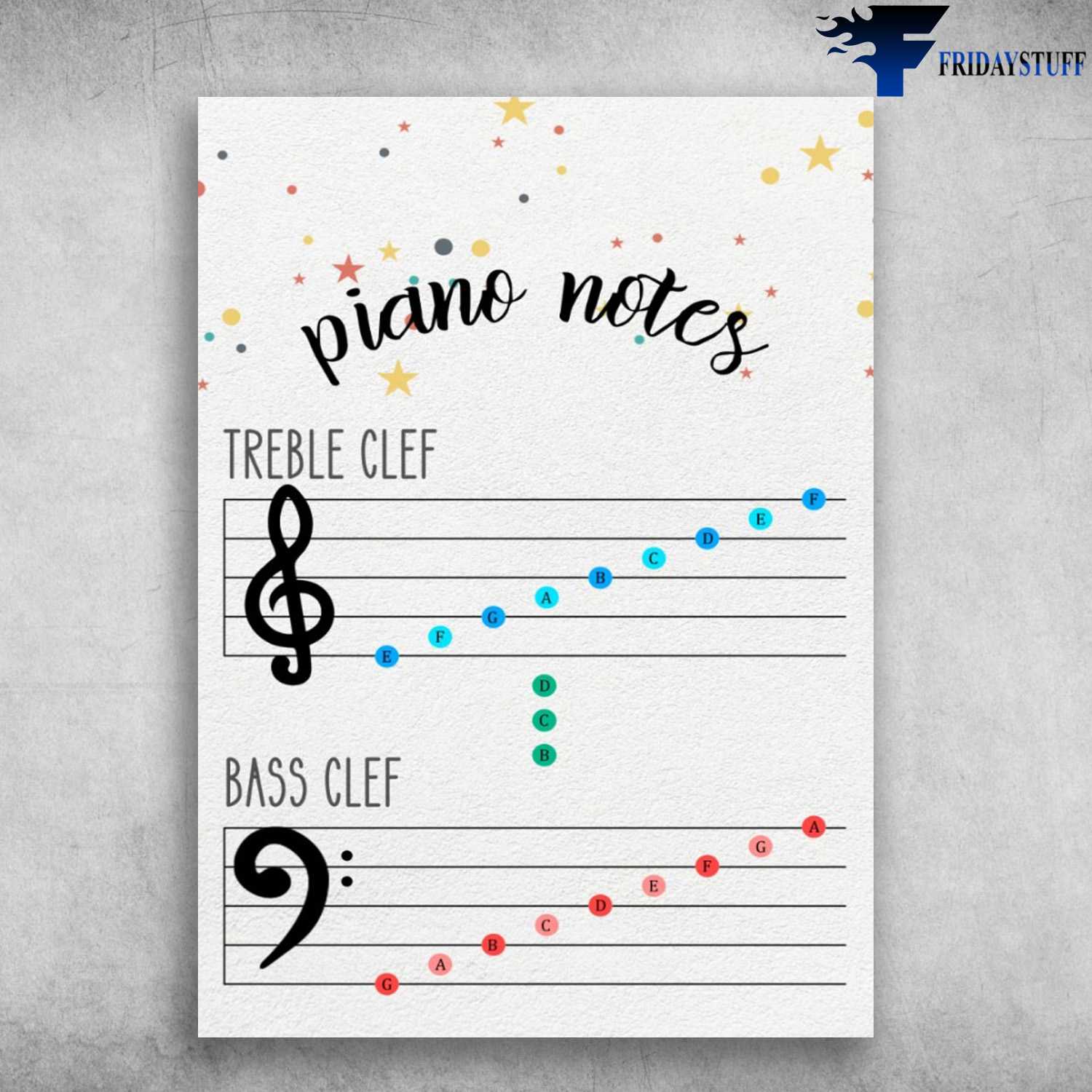 Piano Notes - Treble Clef, Bass Clef, Music Sheet