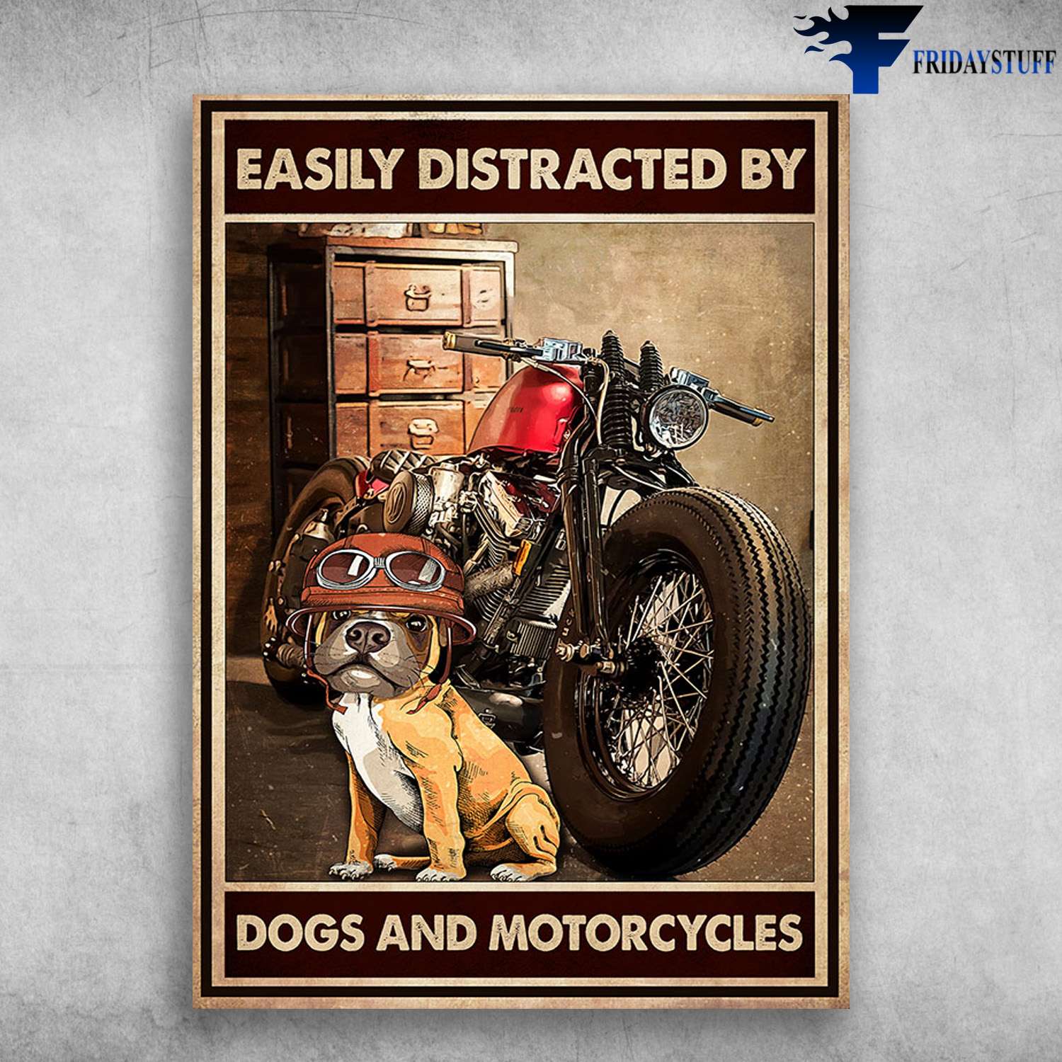 Racing Dog, Motorcycle Lover - Rasily Distracted By, Dog And Motorcycles