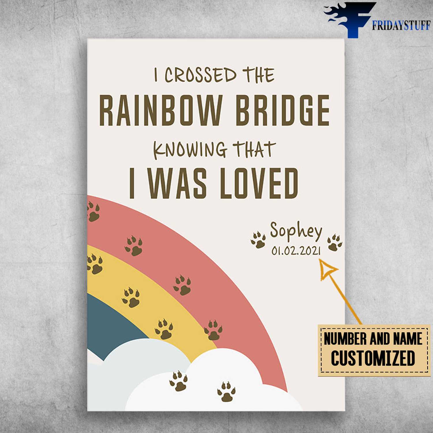 Rainbow Cat - I Crossed The Rainbow Bridge, Knowing That I Was Loved
