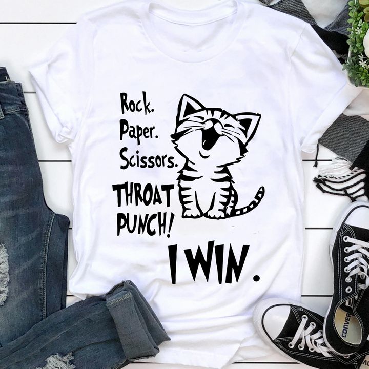 Rock paper scissors throat punch I win - Kitty cat, rock paper scissors game