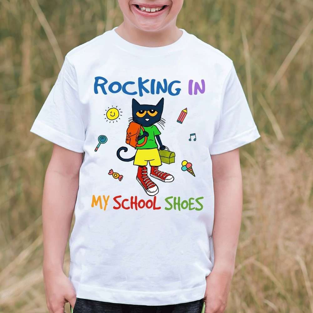 Rocking in my school shoes - Black cat, going to school cat