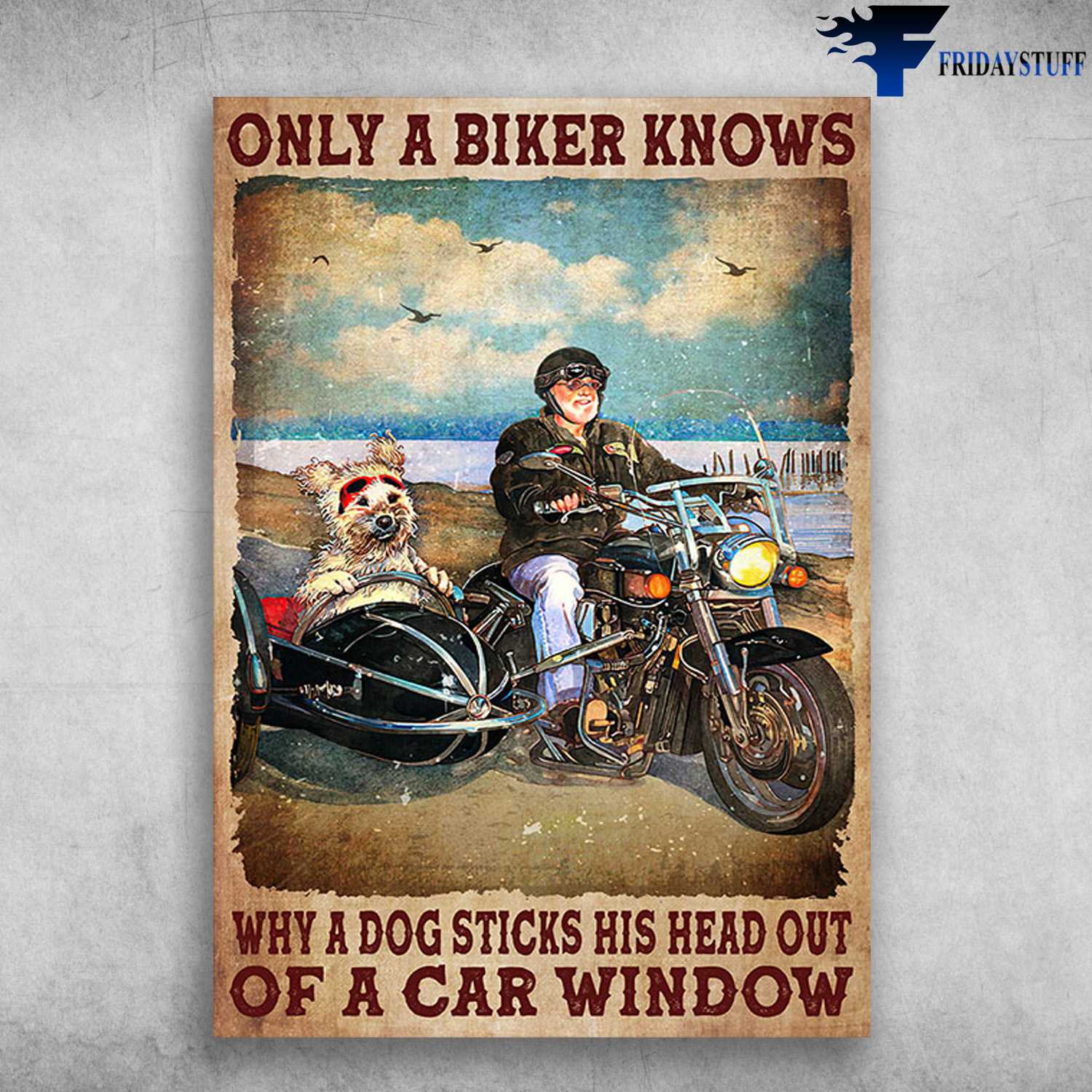 Sidecar Dog - Only A Biker Knows, Why A Dog Sticks His Head, Out Of A Car Window