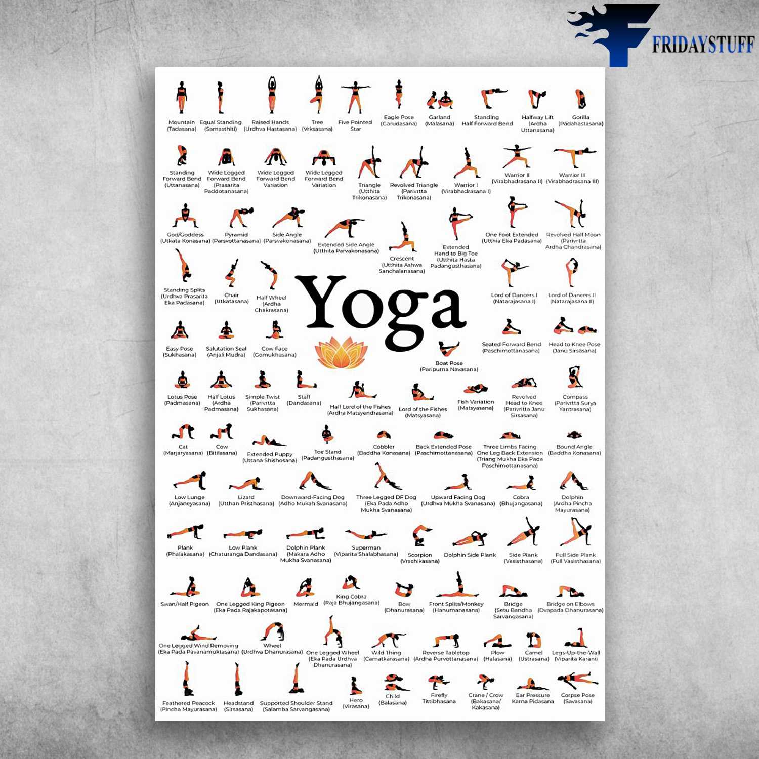 Yoga Poster 25 Larger Size Ashtanga Yoga Poses - Etsy