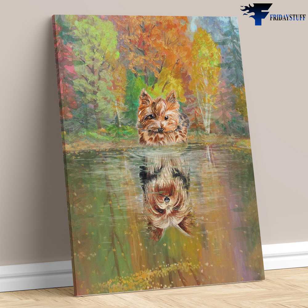 Yorkshire Terrier - Dog Oil Painting, Autumn Scene