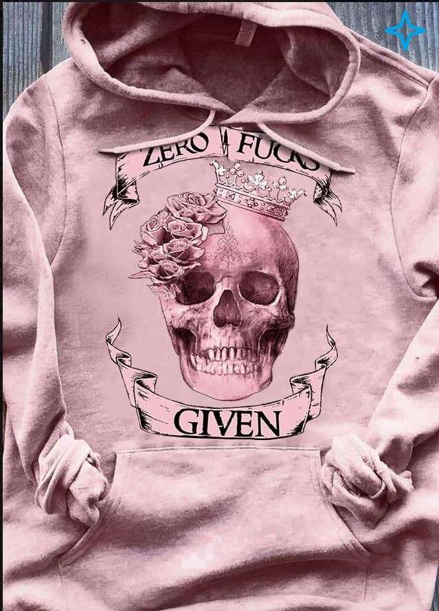 Zero fucks given - Evil skull, woman pink skull