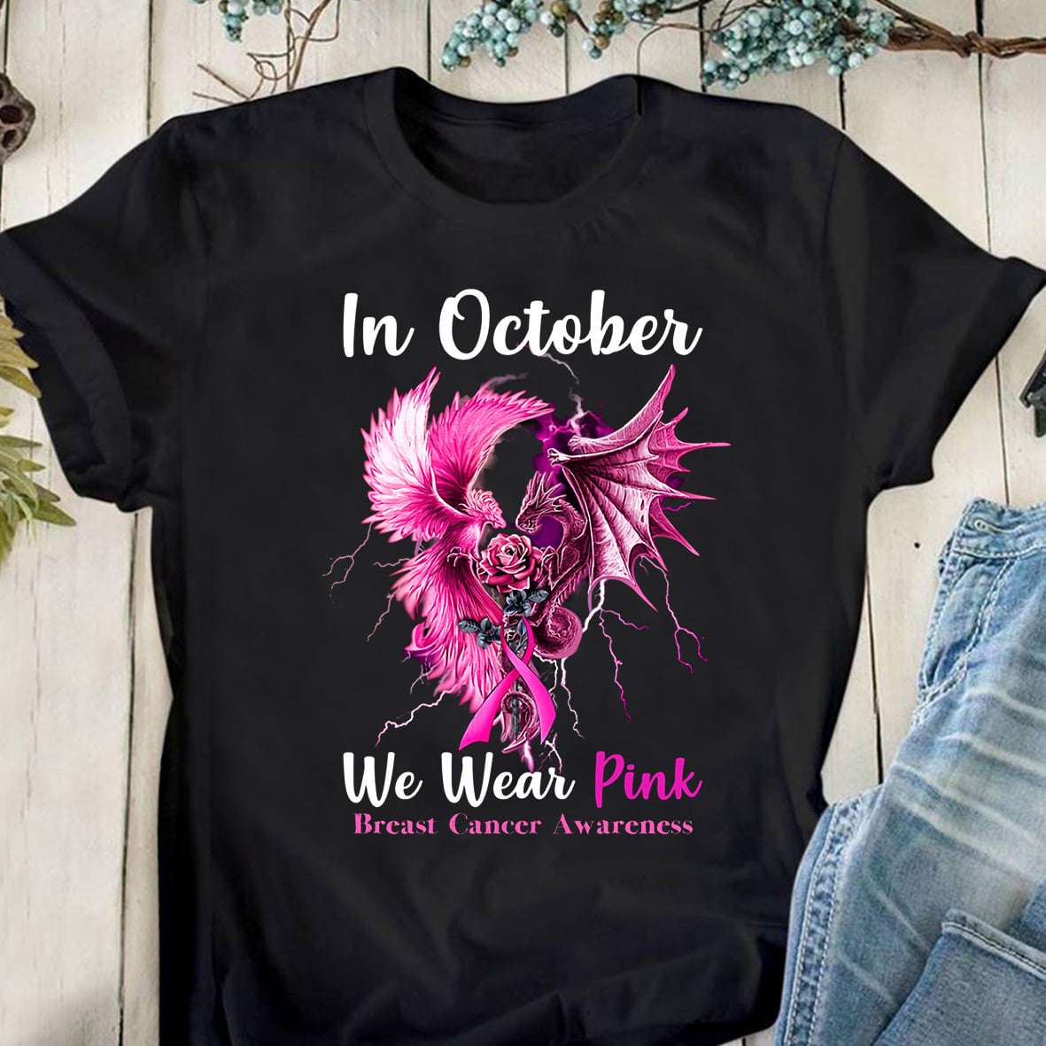 Breast Cancer Dragon Rose - In october we wear ppink breast cancer awareness