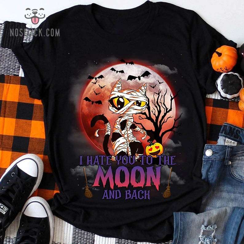 Black Cat Mummy, Halloween Costume - I hate you to the moon and back