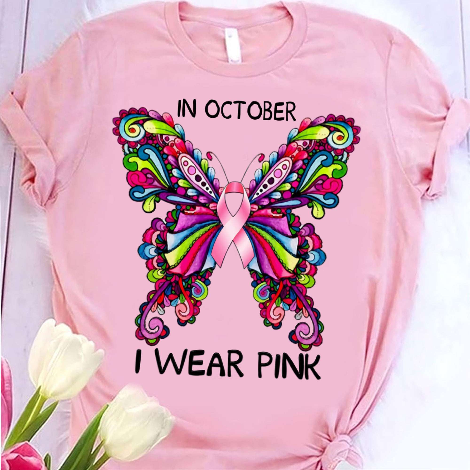 Breast Cancer Butterfly - In october i wear pink