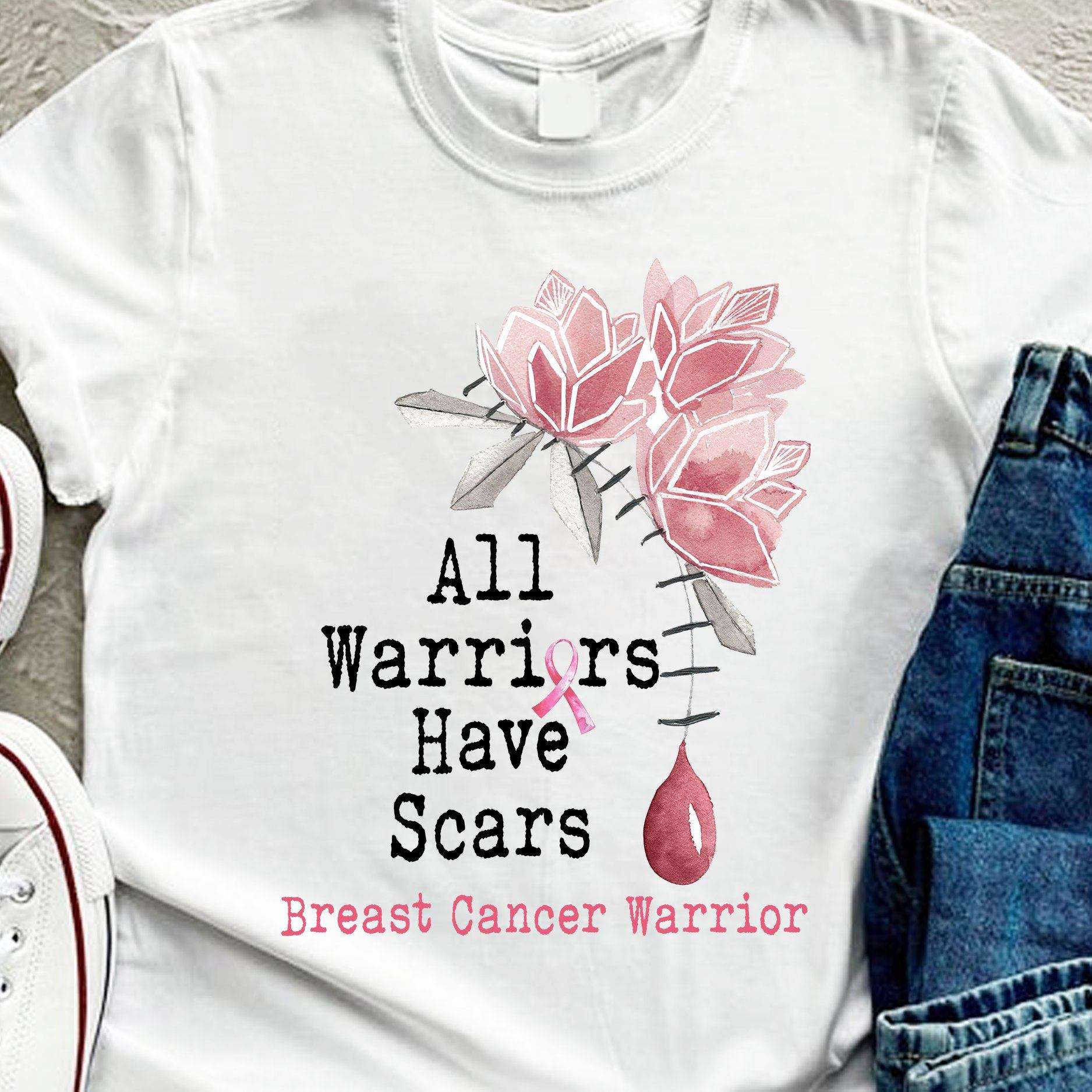 All warrior have scars breast cancer awareness
