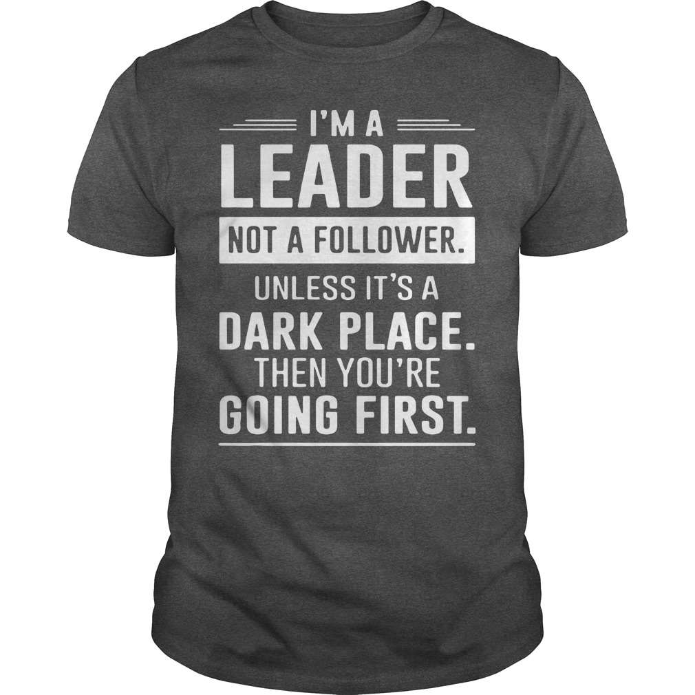I'm a leader not a follower unless it's a dark place the you're going first