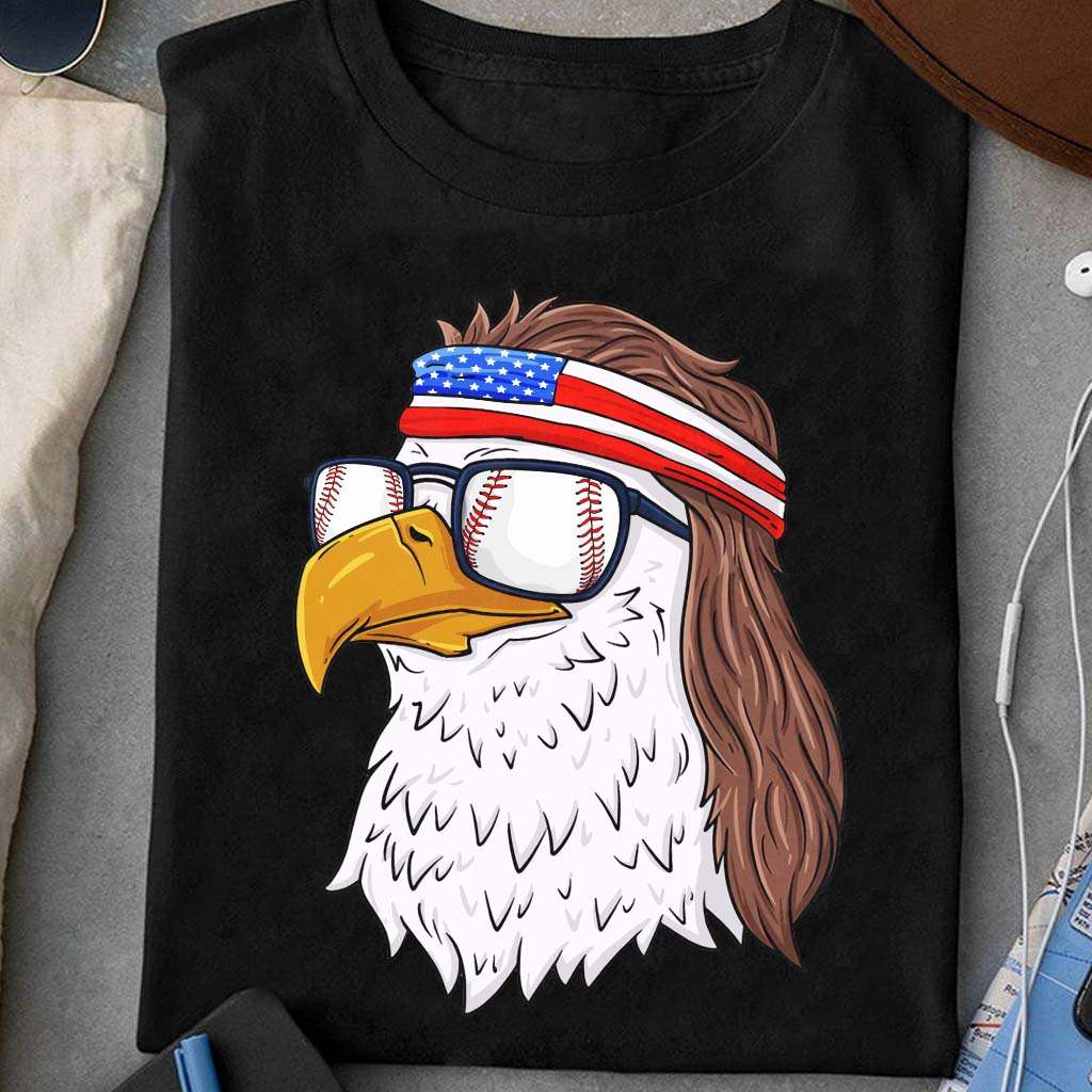 America Baseball Eagle - Eagle with glasses, Baseball Sport, America Flag