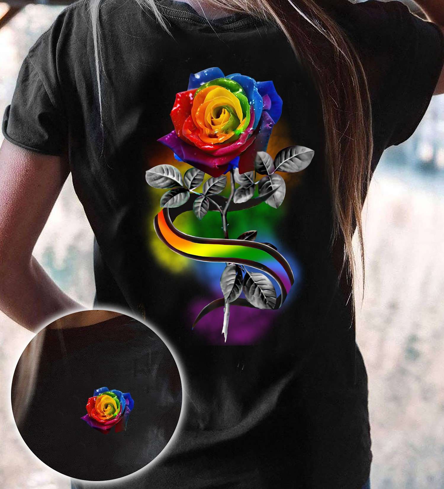Beautiful Rainbow Rose Flower - LGBT Community, Rainbow Rose Flower