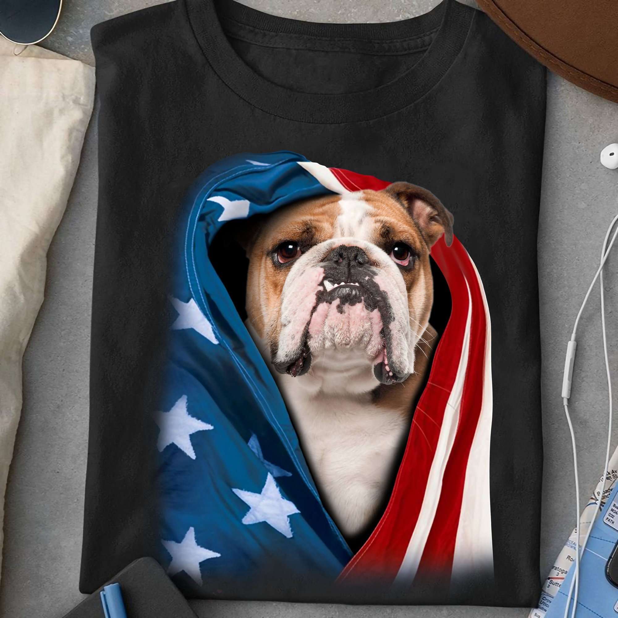 Bull Dog - America Flag, Independence Day