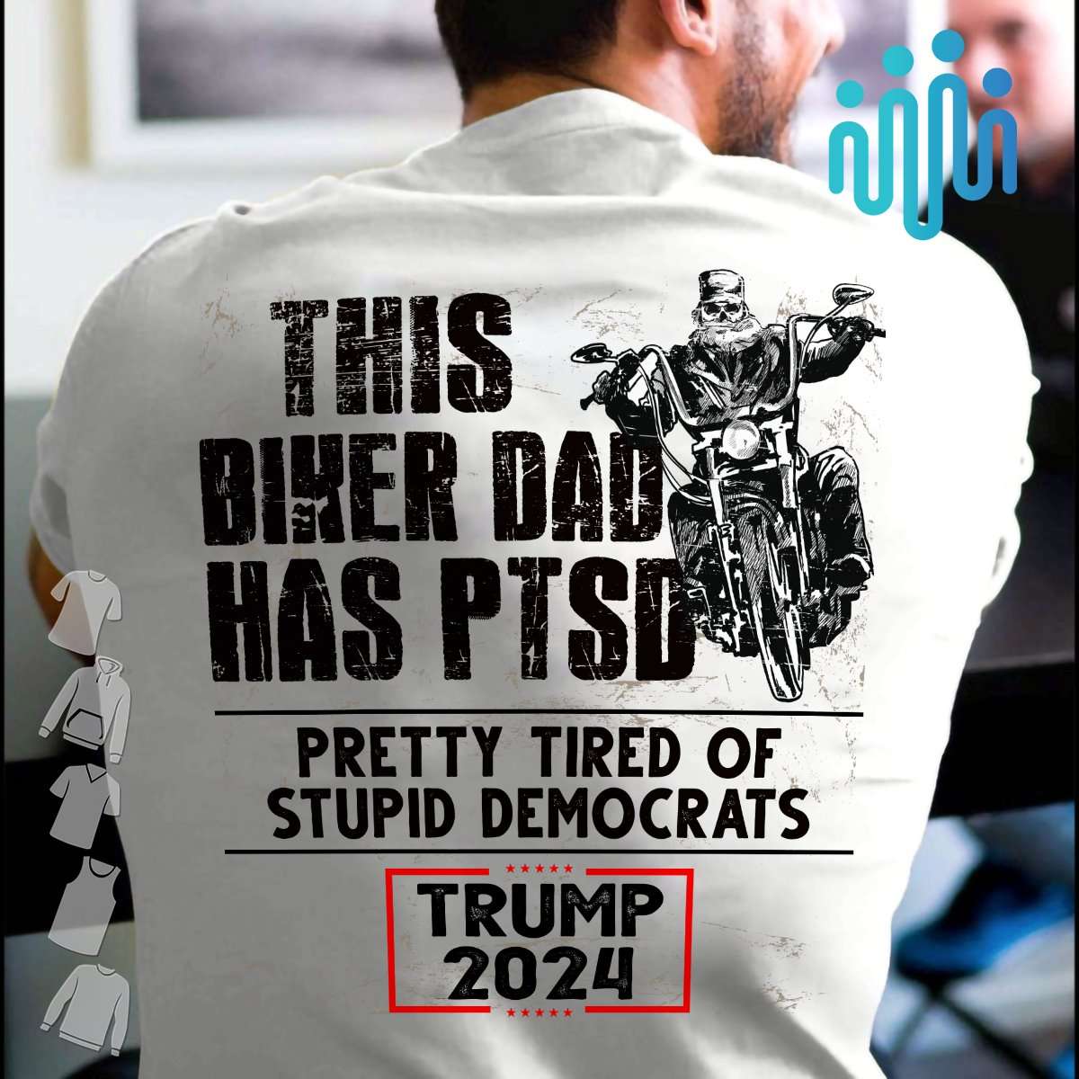This biker dad has PTSD pretty tired of stupid democrat trump 2024