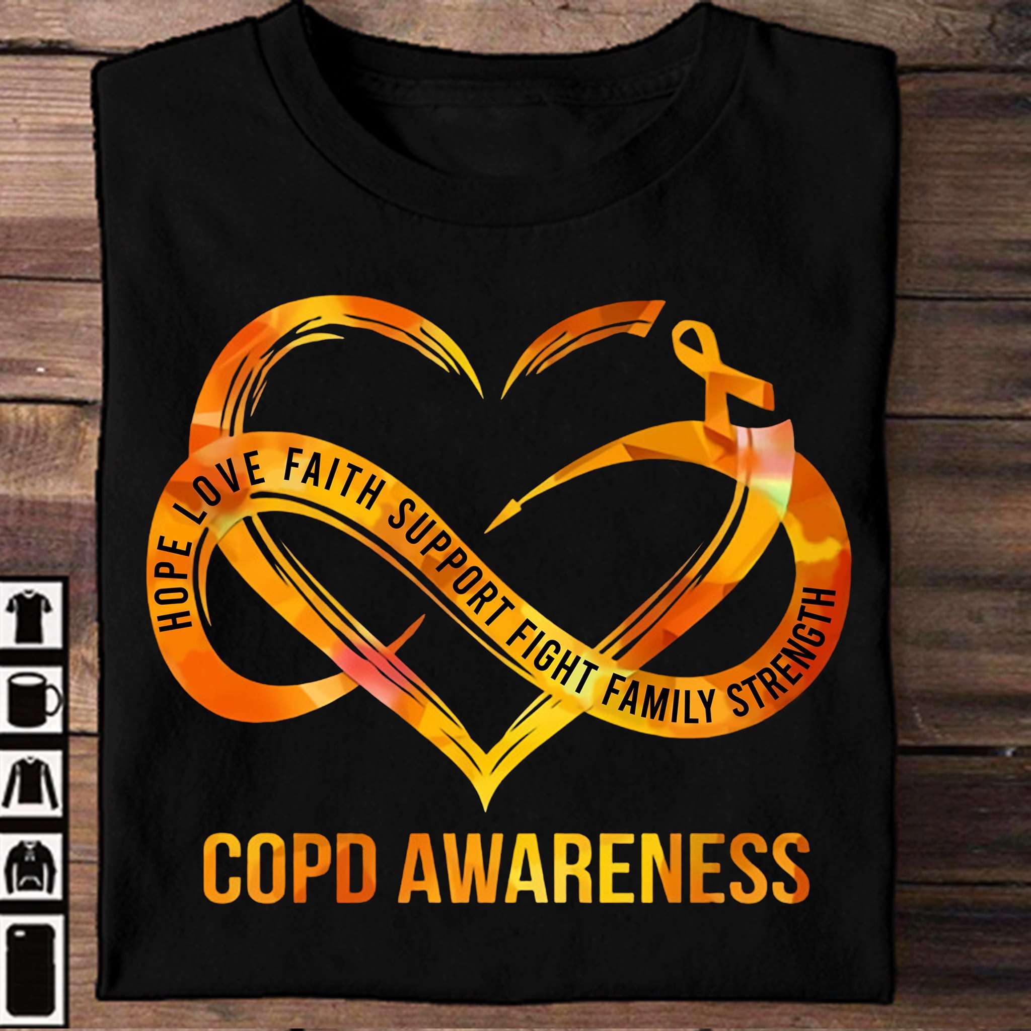 Hope love faith support fight family strength copd awareness