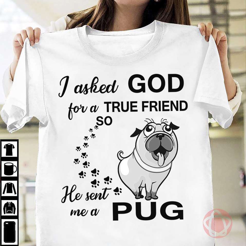 Pug Dog - I asked god for a true friend so he sent me a pug