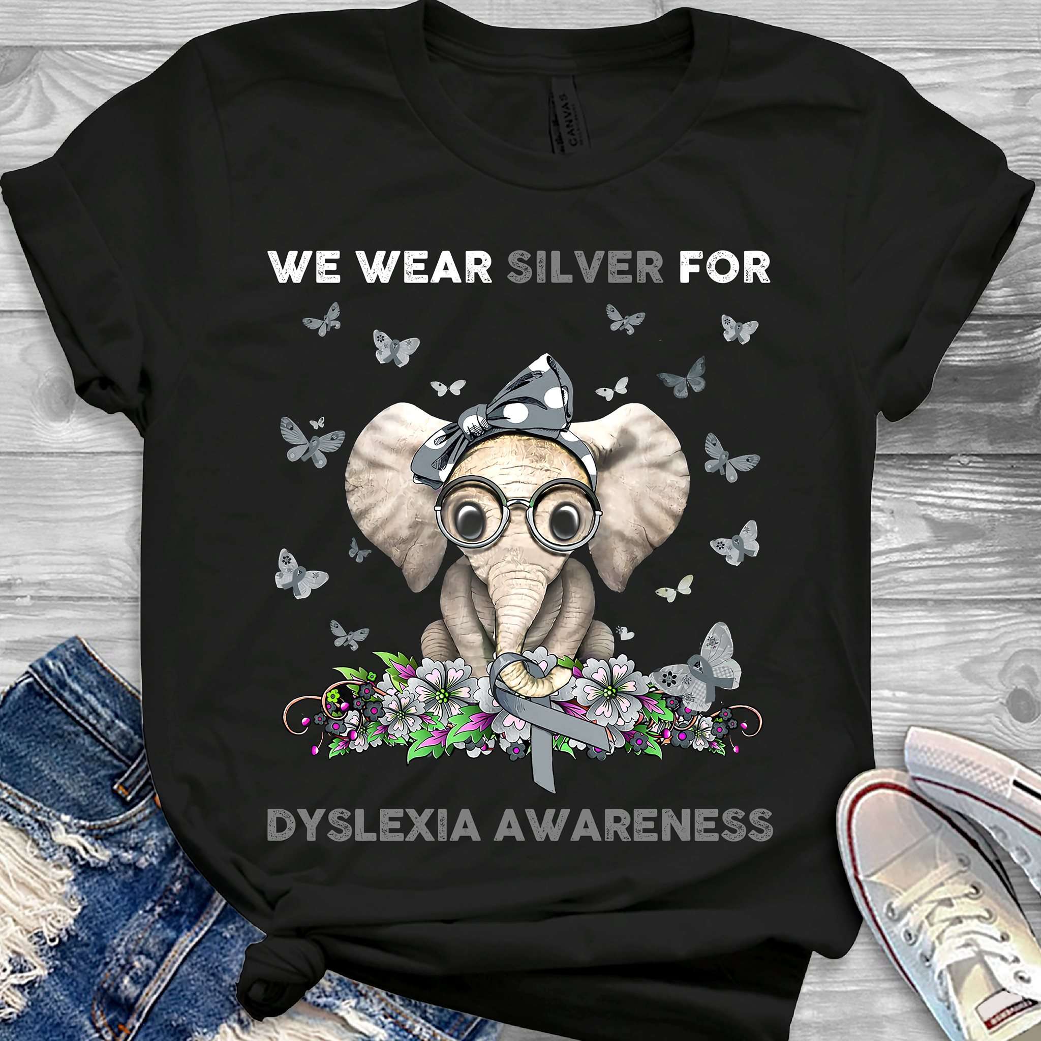 Dyslexia Elephant - We wear silver for dyslexia awareness