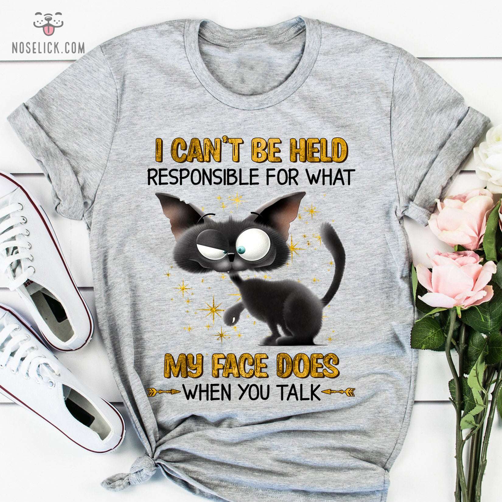 Funny Black Cat - I can't be held responsible for what my face does when you talk