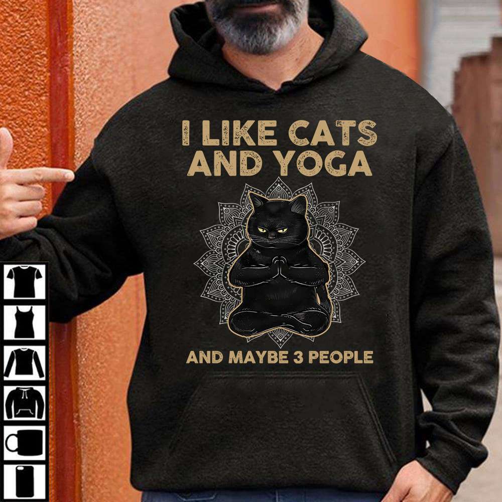 Yoga Black Cat - I like cats and yoga and maybe 3 peopke