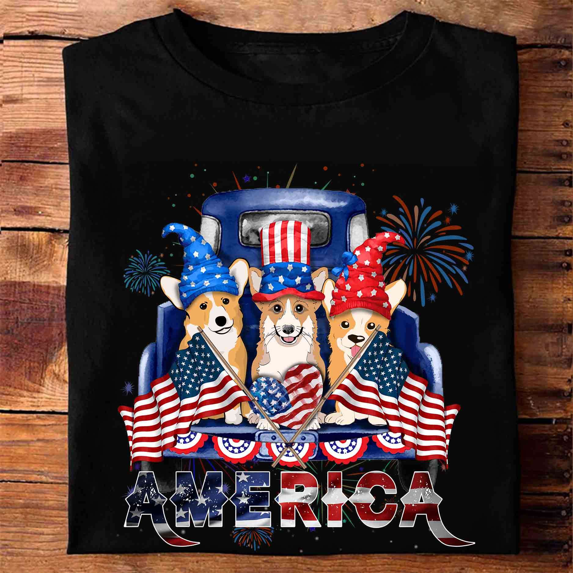 America Independence Day Corgi Dog - America 4th of july