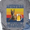 Malinois Beer - Happiness is an old man with a beer and a malinors sitting near