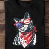 Cat With Glasses - America Cat, America Flag