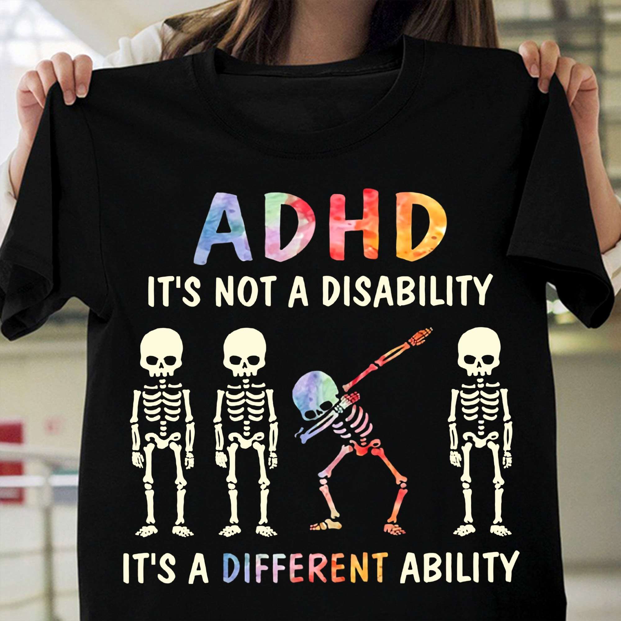 ADHD it's not a disability it's a different ability - Dab skull, ADHD awareness
