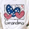 All American grandma - America flag, America heart