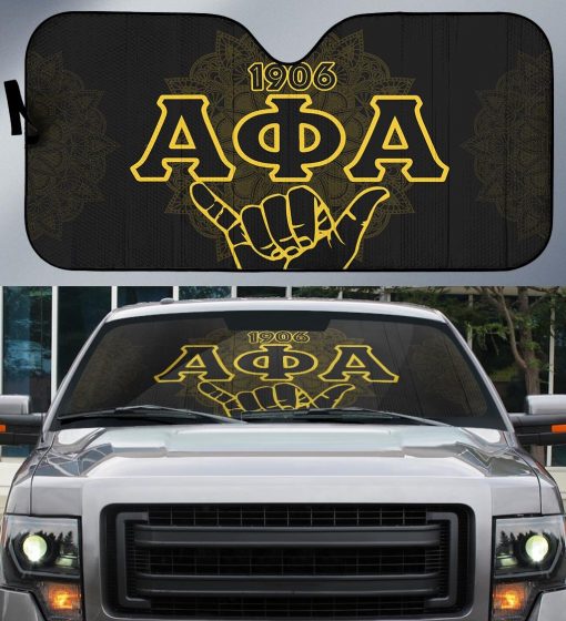 Alpha Phi Alpha, Fraternity Hand Sign Mandala Pattern, Car Sun Shade