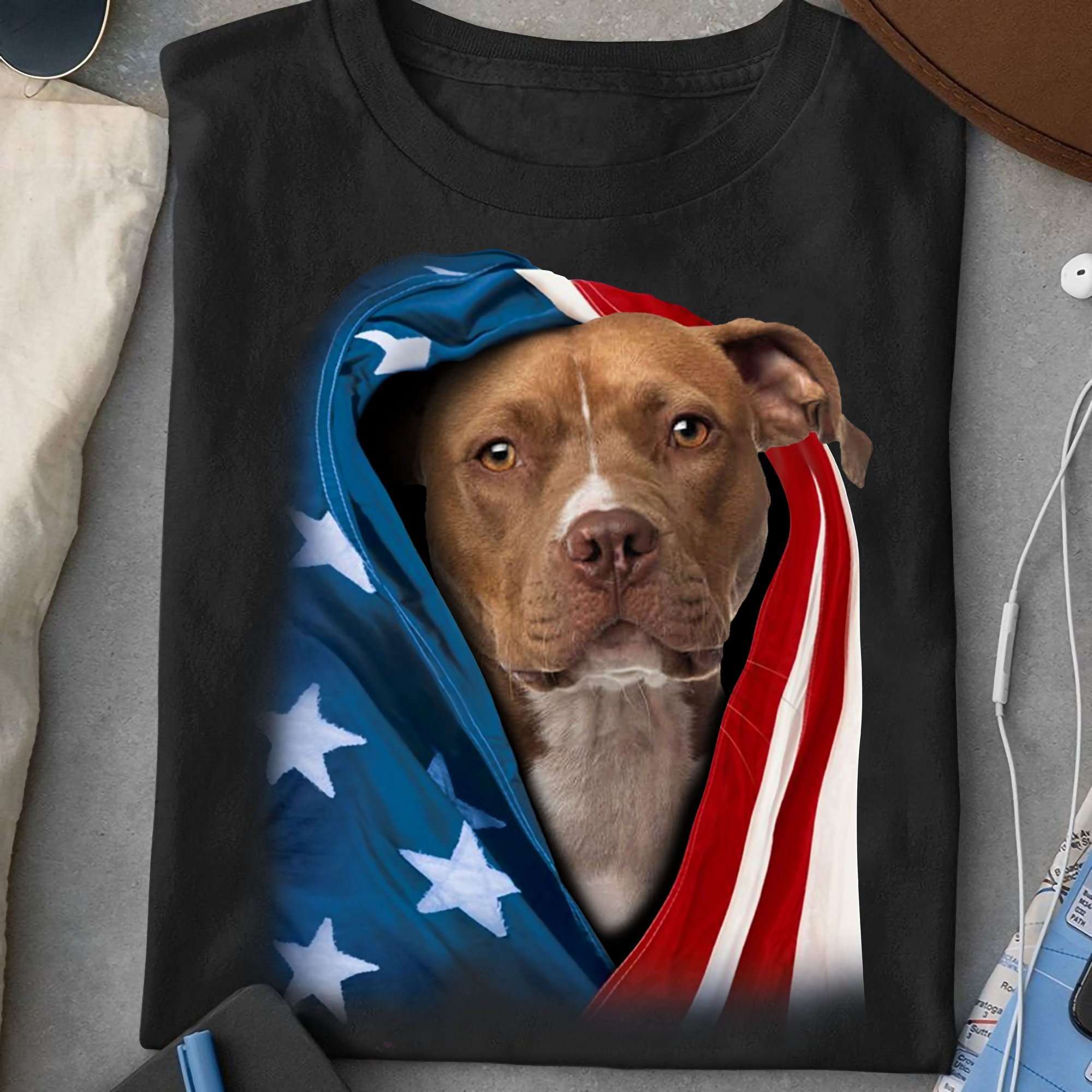 America Pitbull Terrier - America flag, Pitbull dog lover