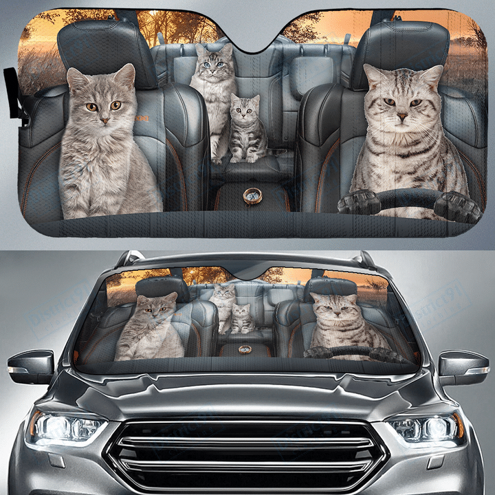 American Shorthair Family, Cat Auto Sun Shade, Cat Lover